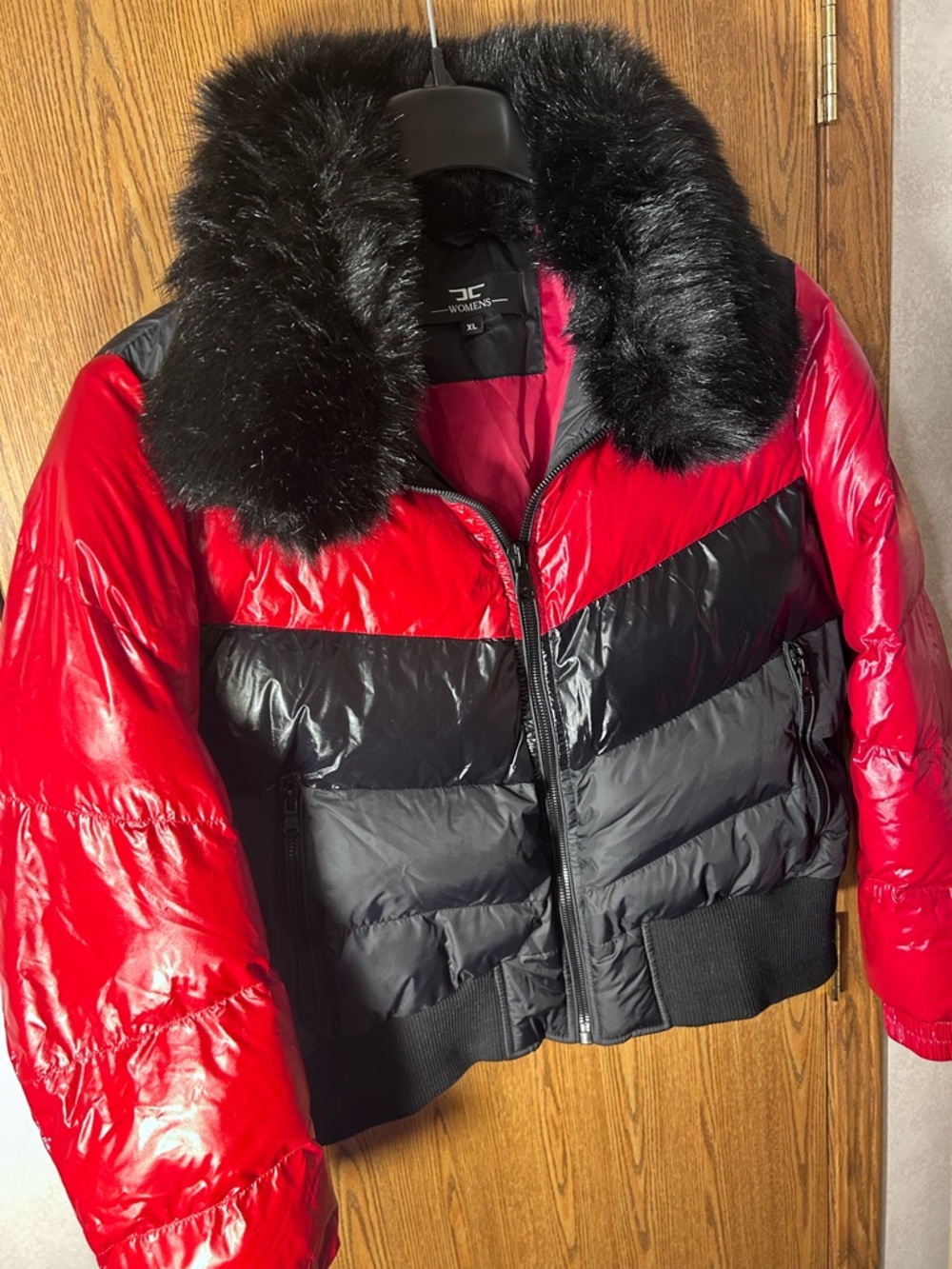 Jordan Craig Nylon Puffer Coat w/ Faux Fur Trim